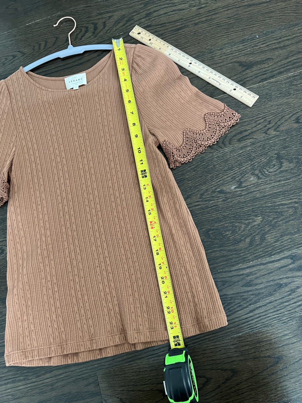 Sezane Clea T-Shirt in Coffee Sz S - Picture 7 of 8